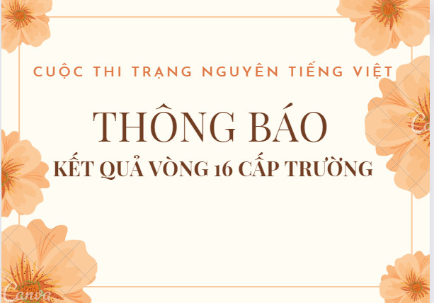 Trường Tiểu học Ba Đình thông báo kết quả vòng 16 – cấp trường cuộc thi Trạng nguyên Tiếng Việt