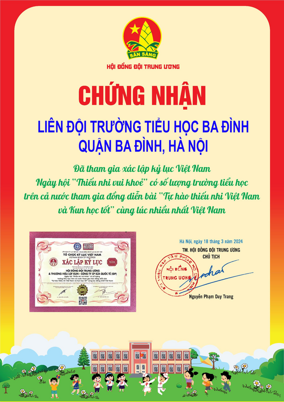 A certificate with red and yellow text

Description automatically generated